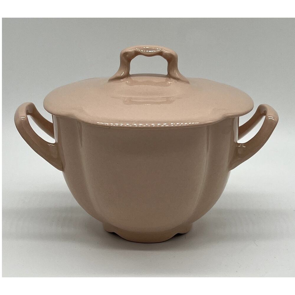 Vintage Johnson Bros. England Rosedawn Pink Art Deco Sugar Dish Bowl w/ Lid